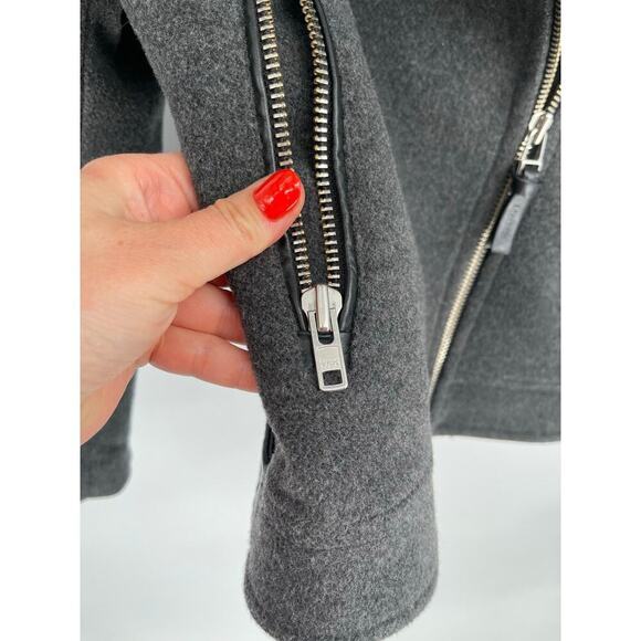 Mackage Felipa Charcoal Wool/Nylon/Cashmere Jacket Asiatic Racoon Fur Trim Small - Picture 5 of 13